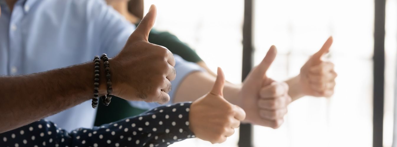 Group consensus, agreement with thumbs up